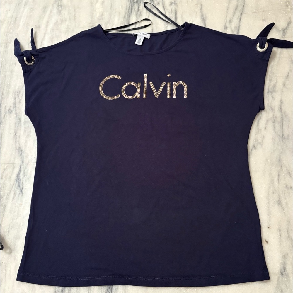 Calvin Klein Blue Boxy Short Sleeve Tee